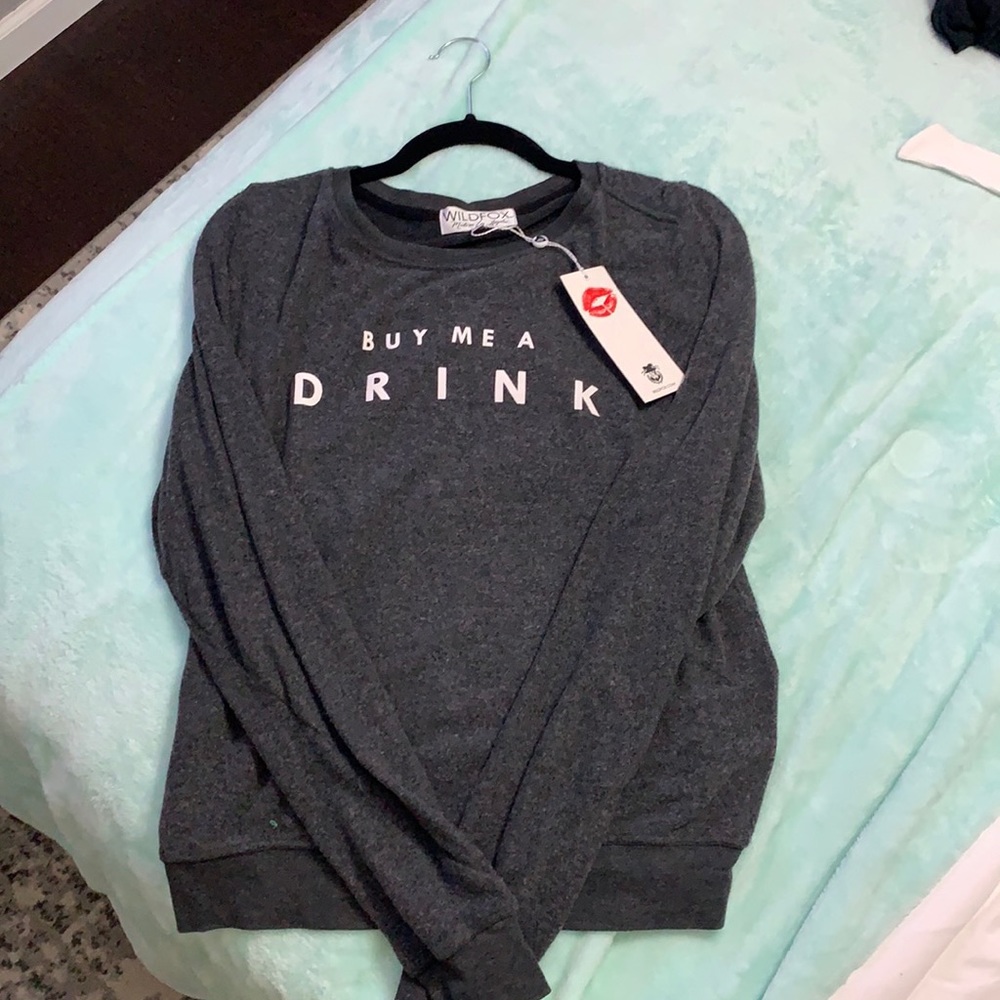 NWT Small Wildfox buy me a drink sweatshirt